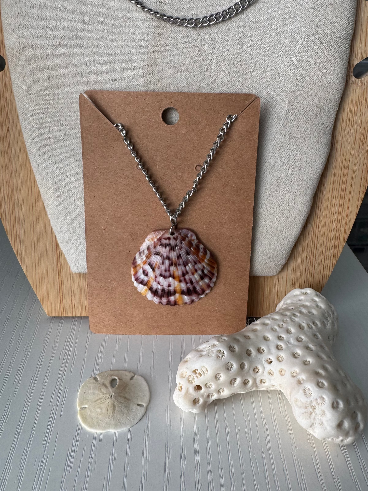 Silver Saltwater Scallop Necklace